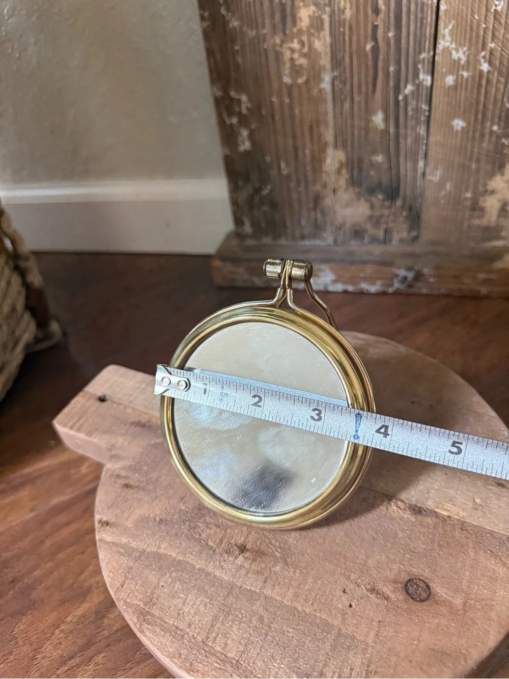 Vintage 1960's Irving W. Rice & Co. Inc MCM Gold Tone Magnifying Mirror w/ Stand
